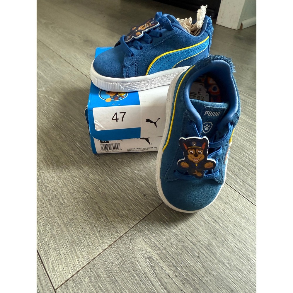 Kids Puma Paw Patrol Chase Blue Suede‎ Sneakers Shoes Size 4C Toddler